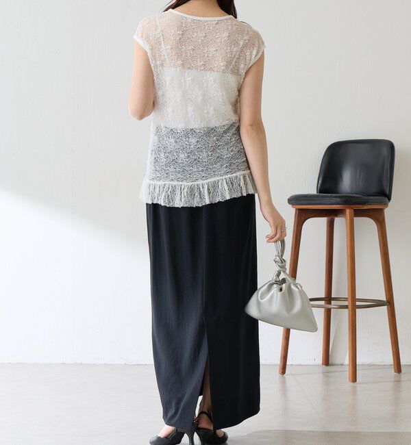  「【ストレッチ生地◎】レースフレンチカットソー」|Tシャツ・カットソー|