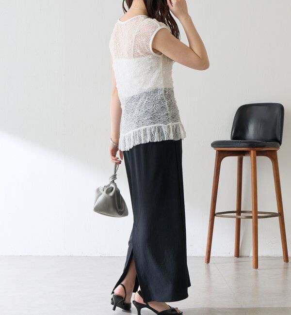  「【ストレッチ生地◎】レースフレンチカットソー」|Tシャツ・カットソー|