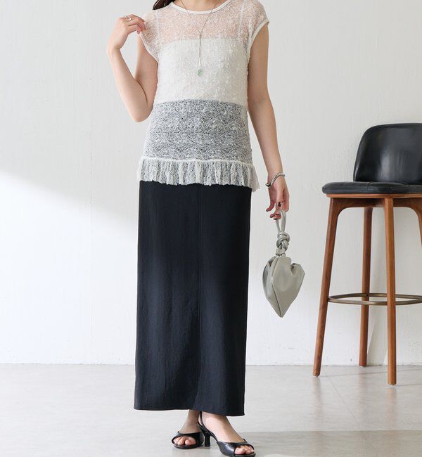  「【ストレッチ生地◎】レースフレンチカットソー」|Tシャツ・カットソー|