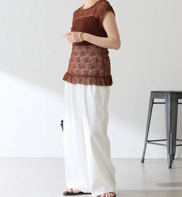  「【ストレッチ生地◎】レースフレンチカットソー」|Tシャツ・カットソー|