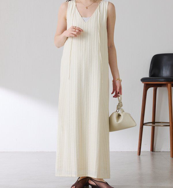  「【前後2通り】フリンジラインワンピース」|ワンピース|