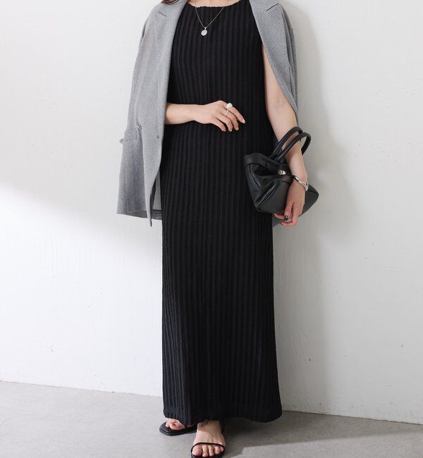  「【前後2通り】フリンジラインワンピース」|ワンピース|ブラック