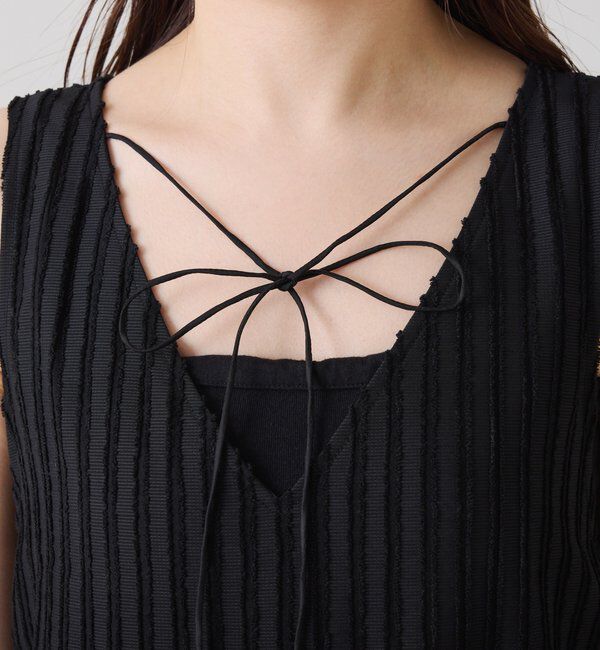  「【前後2通り】フリンジラインワンピース」|ワンピース|