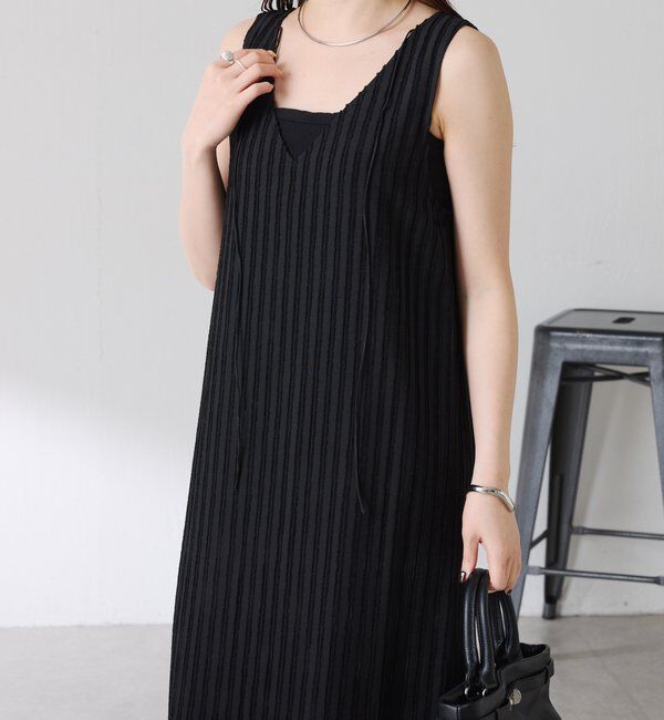  「【前後2通り】フリンジラインワンピース」|ワンピース|