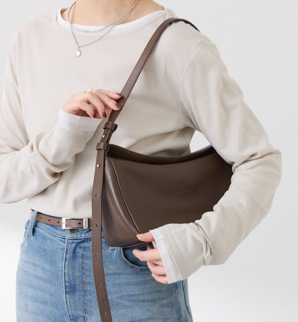  「《人気インフルエンサー企画》メタルレスレザーバッグ」|トートバッグ|ブラウン