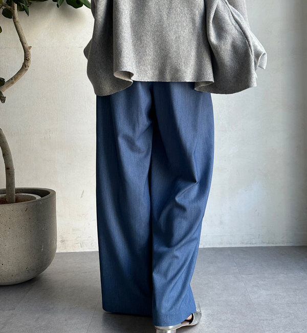  「デニムタックワイドパンツ」|チノ|