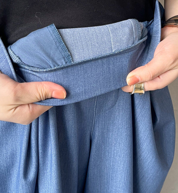  「デニムタックワイドパンツ」|チノ|