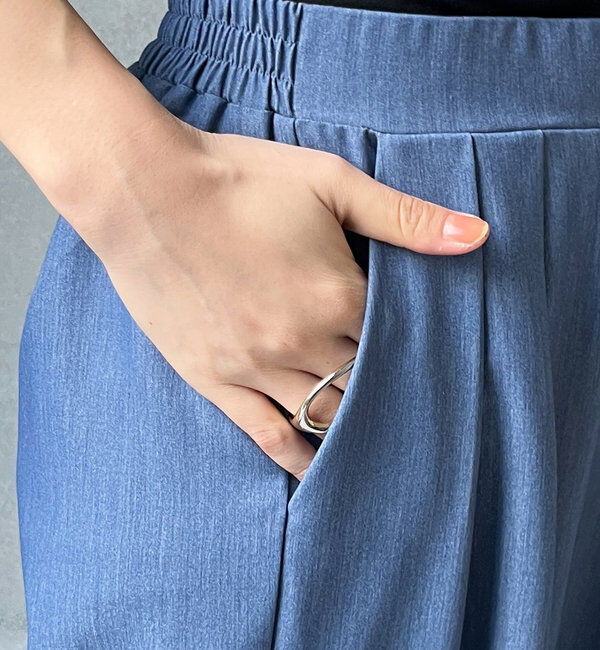  「デニムタックワイドパンツ」|チノ|