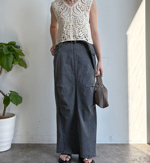  「ライトオンスストレッチデニムタイトスカート」|スカート|