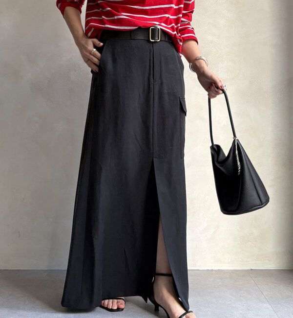  「ツイルカーゴスカート」|スカート|ブラック