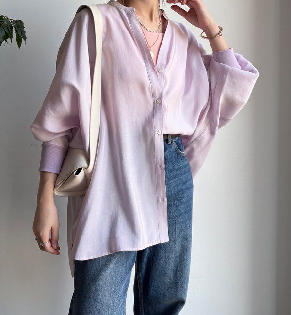  「袖リブドルマンシャツ」|シャツ・ブラウス|ピンク