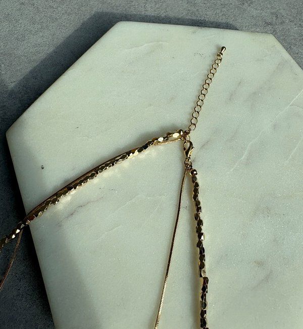  「メタルビーズチェーンレイヤードネックレス」|ネックレス|