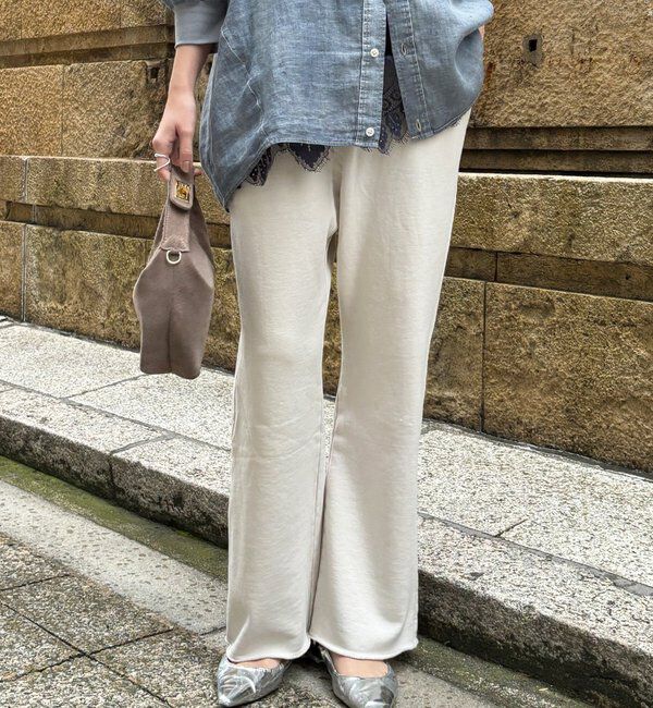  「ピグメント加工裏毛フレアパンツ」|チノ|