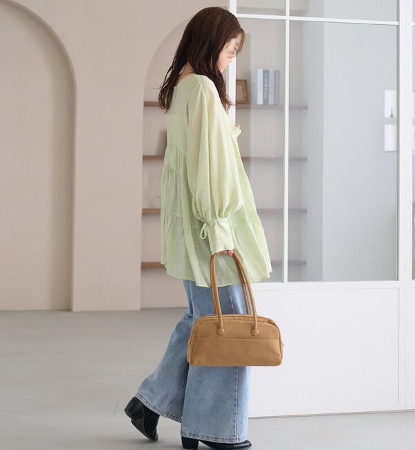  「【3サイズ】デニムタックワイドパンツ」|デニム|