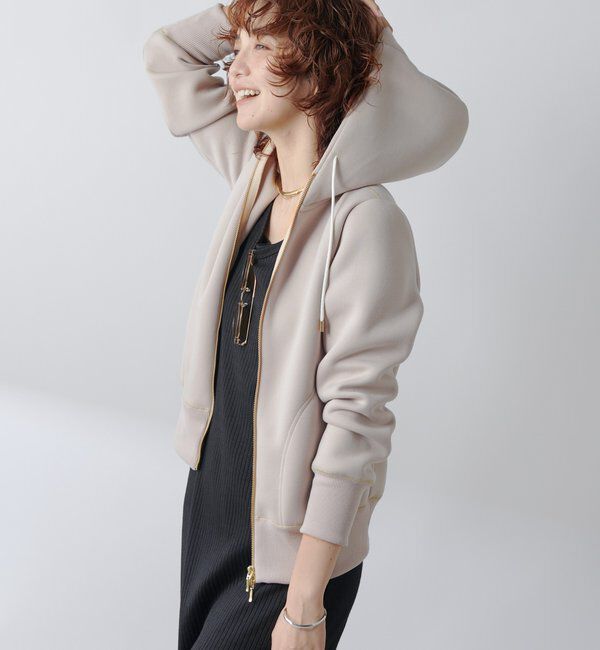  「【WEB限定/キレイめ上品】スポンジダンボールZIPパーカーカットソー」|パーカー|