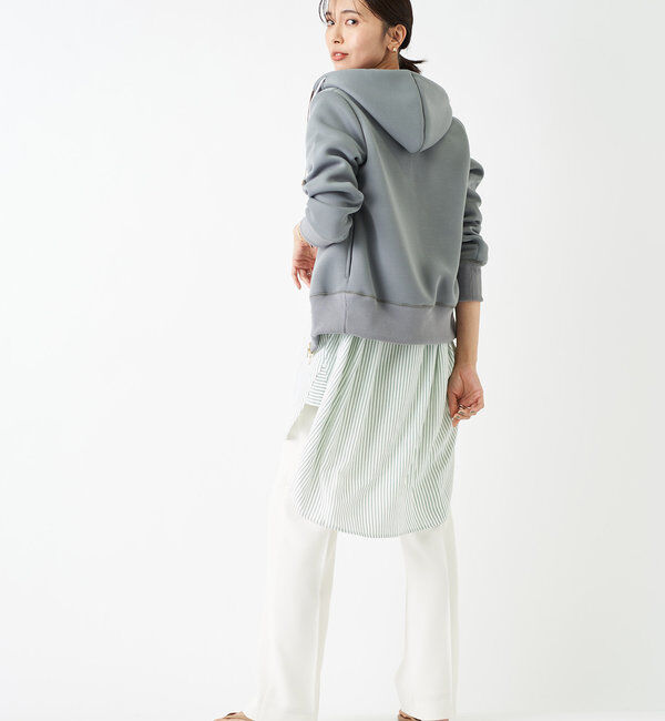  「【WEB限定/キレイめ上品】スポンジダンボールZIPパーカーカットソー」|パーカー|