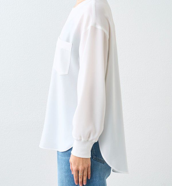  「【さらっと着やすい！/冷房・日焼け対策◎】ジョーゼットポケットブラウス」|シャツ・ブラウス|