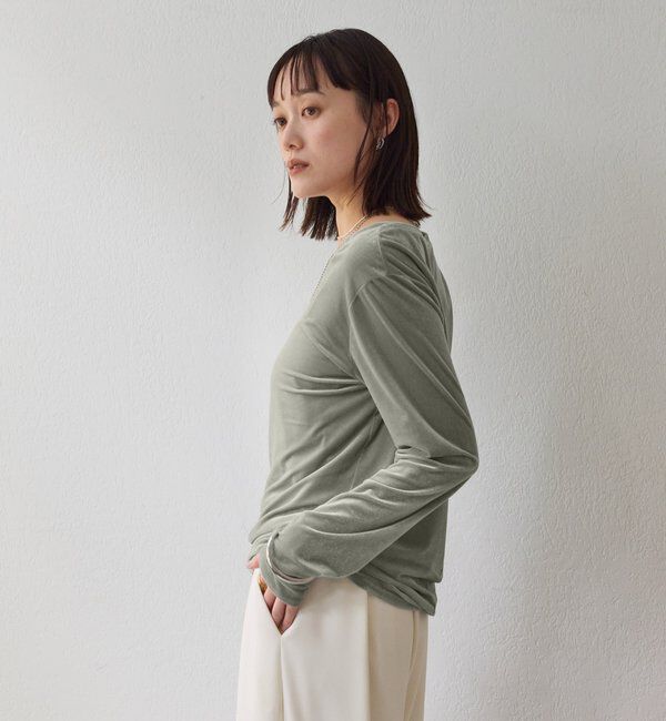  「【1枚でも様になる】シアーベロアロンT」|Tシャツ・カットソー|