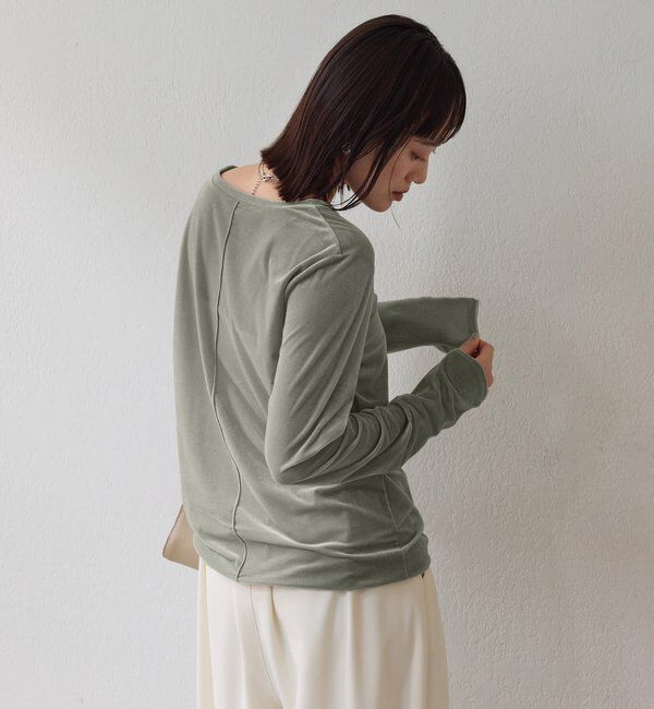  「【1枚でも様になる】シアーベロアロンT」|Tシャツ・カットソー|