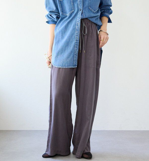  「【セットアップ可能】ガーメントダイワイドパンツ」|チノ|