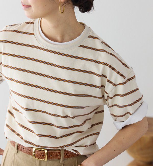  「予約【大人のボーダーTシャツ】マルチボーダーゴブソデTee」|Tシャツ・カットソー|