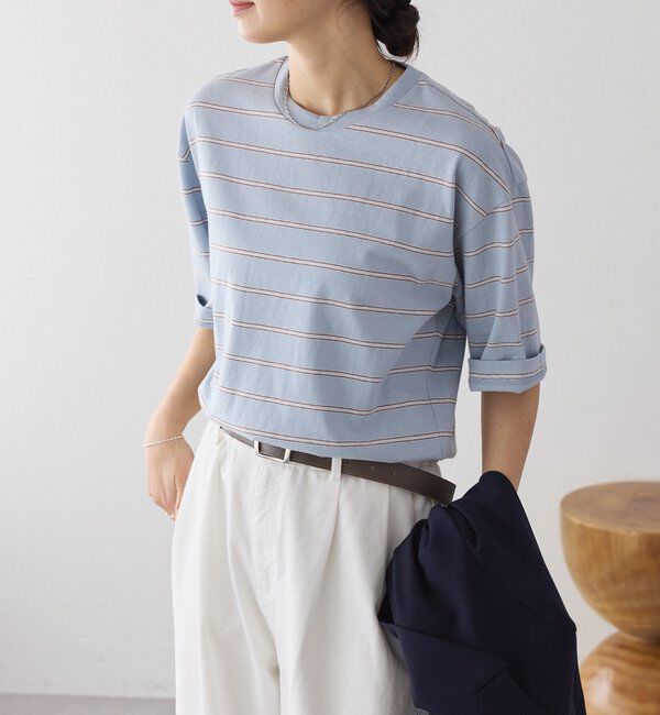  「予約【大人のボーダーTシャツ】マルチボーダーゴブソデTee」|Tシャツ・カットソー|