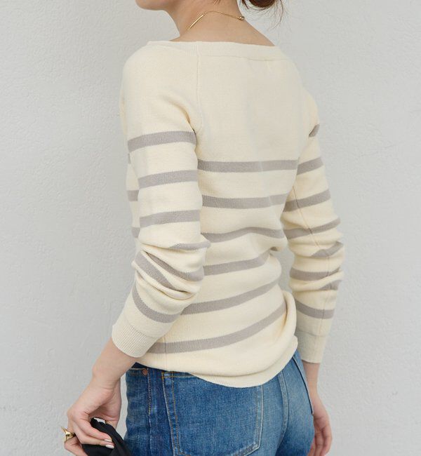  「【HERITANOVUM】ボートスムースボーダーニット」|ニット・セーター|