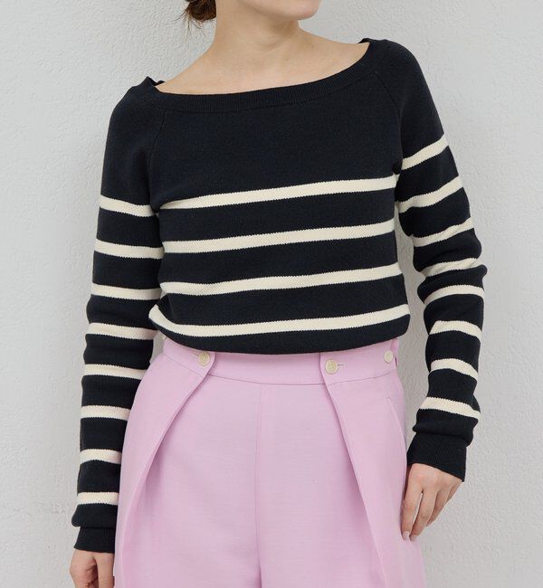  「【HERITANOVUM】ボートスムースボーダーニット」|ニット・セーター|