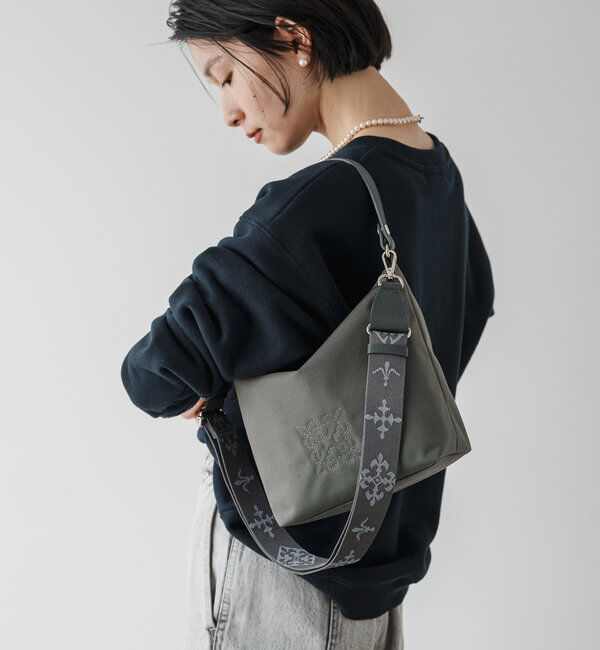  「コーデュラナイロン2WAYシンプルショルダーバッグ」|ショルダー・メッセンジャー|グレー