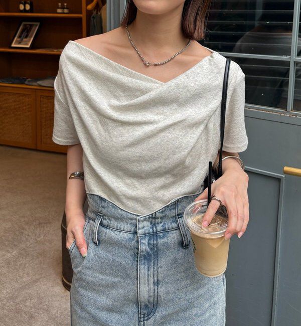  「【全骨格対応◎/6色展開】オフショルTシャツ」|Tシャツ・カットソー|