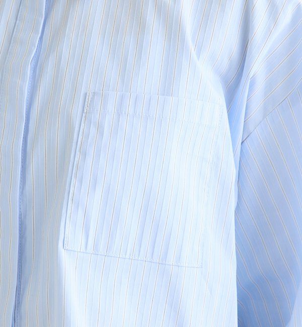  「ストライプ裾レースシャツ」|シャツ・ブラウス|