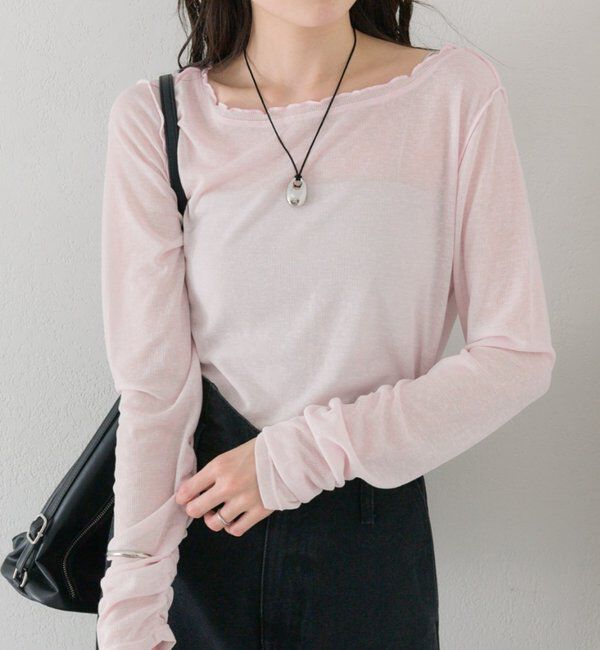  「チュールタグシアーロンT」|Tシャツ・カットソー|ピンク