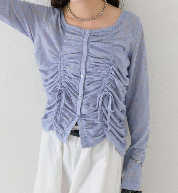  「シャーリングレースカーディガン」|Tシャツ・カットソー|