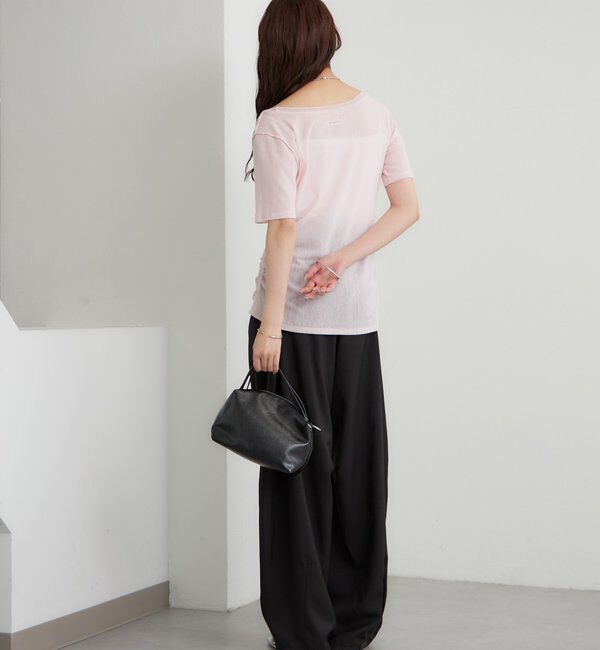  「サイドギャザーシアーTシャツ」|Tシャツ・カットソー|