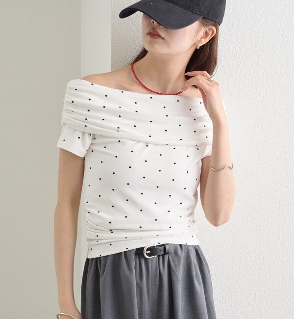  「ドットオフショルTシャツ」|Tシャツ・カットソー|