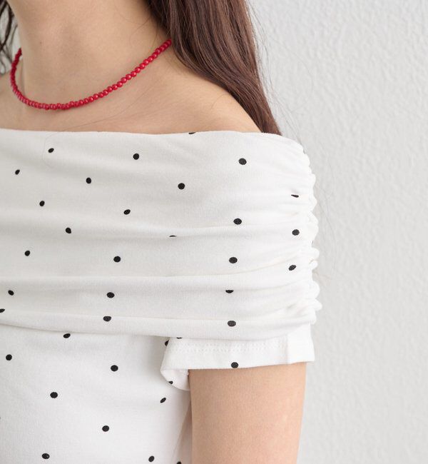 「ドットオフショルTシャツ」|Tシャツ・カットソー|