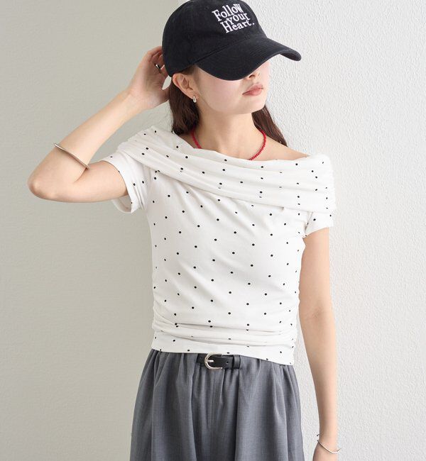  「ドットオフショルTシャツ」|Tシャツ・カットソー|