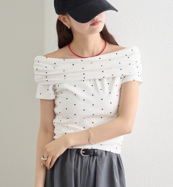  「ドットオフショルTシャツ」|Tシャツ・カットソー|