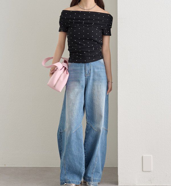  「ドットオフショルTシャツ」|Tシャツ・カットソー|