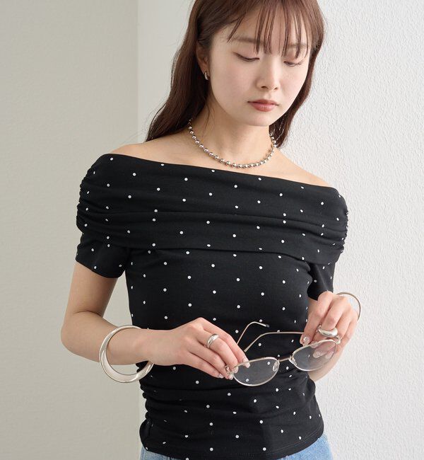  「ドットオフショルTシャツ」|Tシャツ・カットソー|