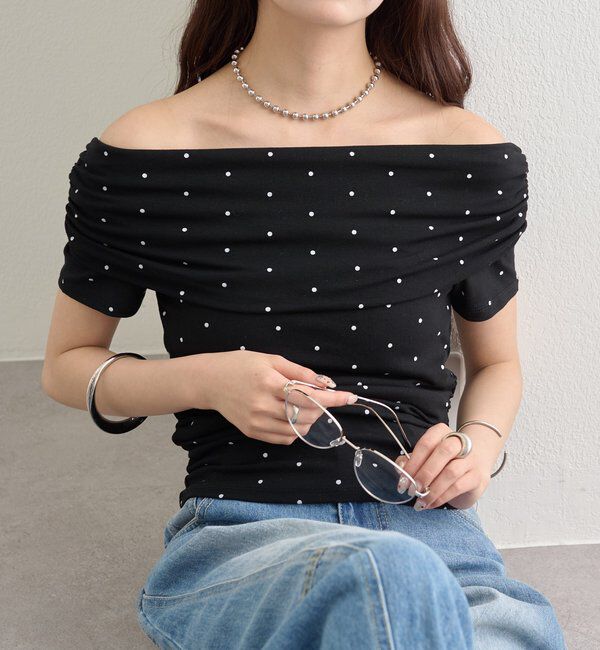  「ドットオフショルTシャツ」|Tシャツ・カットソー|