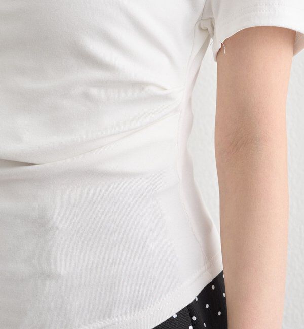  「サイドギャザードレープTシャツ」|Tシャツ・カットソー|