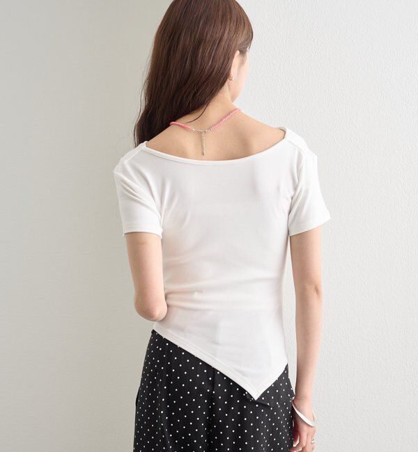  「サイドギャザードレープTシャツ」|Tシャツ・カットソー|