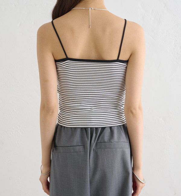  「パット付きボーダーレースキャミソール」|キャミソール|