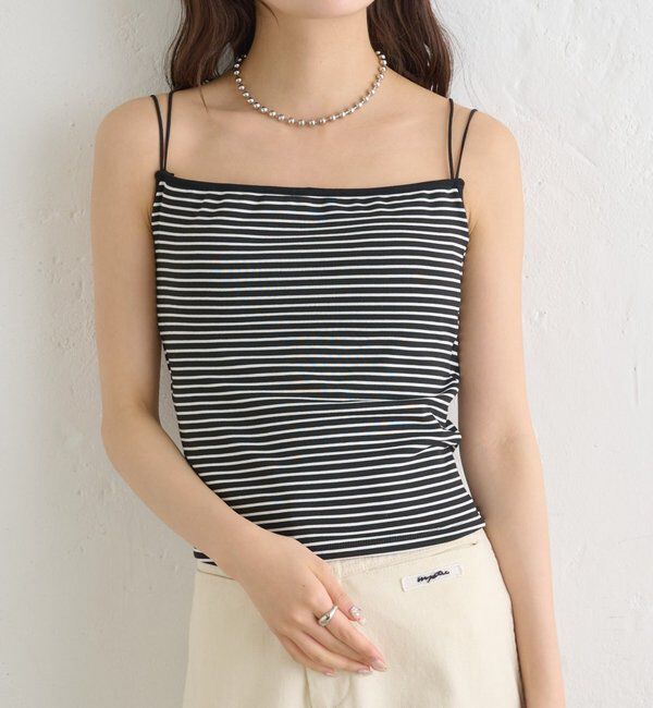  「パット付きバックシャンボーダーキャミソール」|キャミソール|