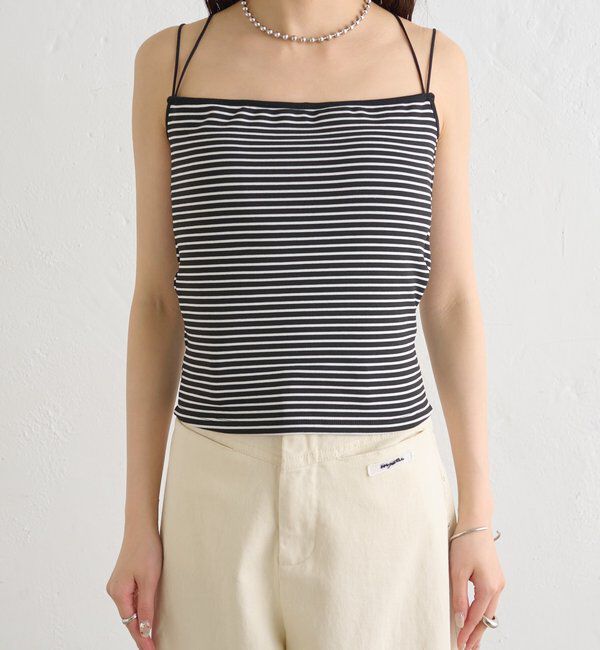  「パット付きバックシャンボーダーキャミソール」|キャミソール|