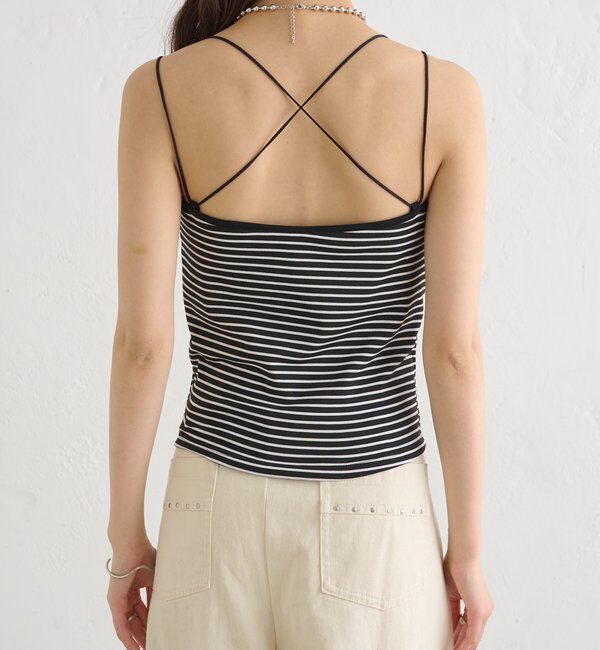  「パット付きバックシャンボーダーキャミソール」|キャミソール|