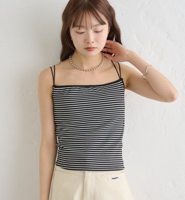  「パット付きバックシャンボーダーキャミソール」|キャミソール|
