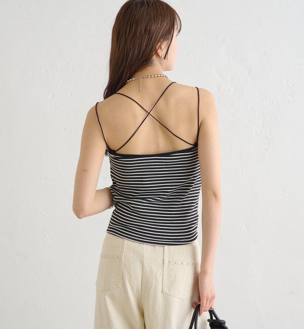  「パット付きバックシャンボーダーキャミソール」|キャミソール|