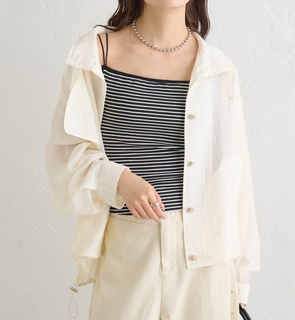  「パット付きバックシャンボーダーキャミソール」|キャミソール|